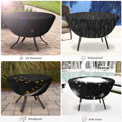 Aacabo Round Patio Table Cover,Suitable for 30 Inch Diameter Patio Round Table,Waterproof Heavy Duty Round Outdoor Coffee Table Cover - Thumbnail 5