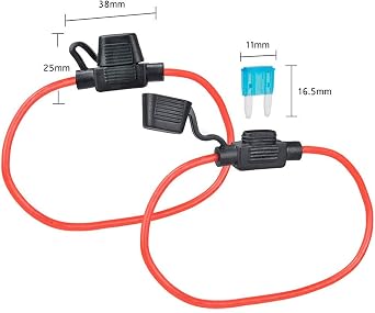GTIWUNG 10PCS 12AWG Inline Wiring Harness, Small Assorted Fuses with Inline Fuse Holders, Blade Car Fuses Assortment Kit, ATC/ATO Automotive Holder with 30/35/40A Fuse Blade Plug Socket