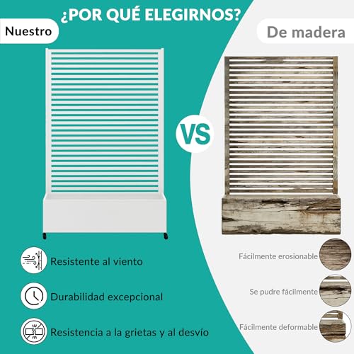 Bancal elevado de metal para privacidad en balcón y patio 6