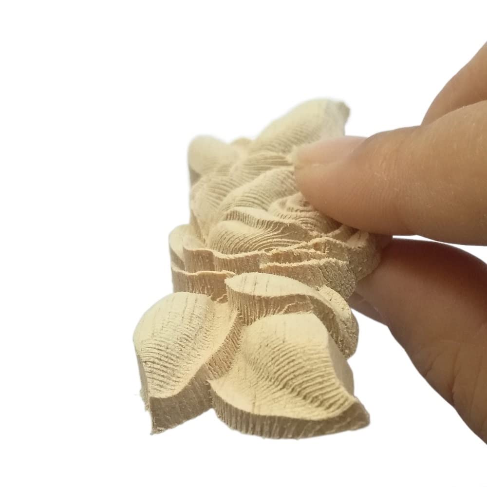 Moulure Decorative Rose Floral bois sculpté décalcomanie coin Applique décorer cadre mur portes meubles Figurines en armoire artisanat décoratif(10PC)