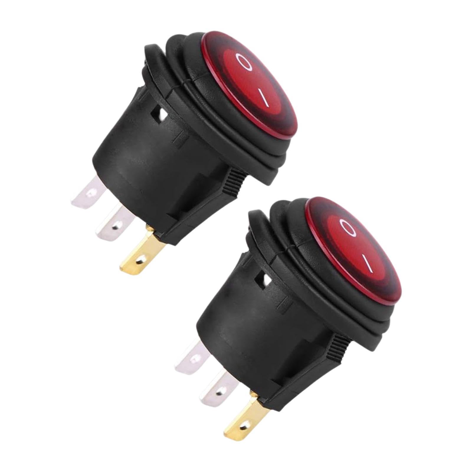 UJEAVETTE 2Pcs Waterproof Round Rocker Toggle Switch 3 Pins on Off for Marine RV Truck-image-19