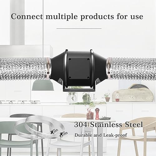 Image of Omont Dryer Vent Hose 4 Inch 5FT Flexible Dryer Ducting Tube Air Duct Aluminum Insulated Flex Hose Kit Indoor Outdoor