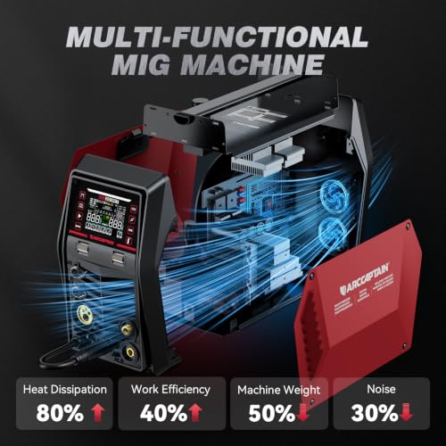 Image of ARCCAPTAIN MIG205 PCT MIG Welder 8 IN 1 iControl APP Control Plasma Cutter /Pulse MIG /Flux Core /Pulse DC HF /Lift TIG /Stick /Spool Gun /Aluminum Welding Machine 120 /240V Dual Voltage Multiprocess Welder