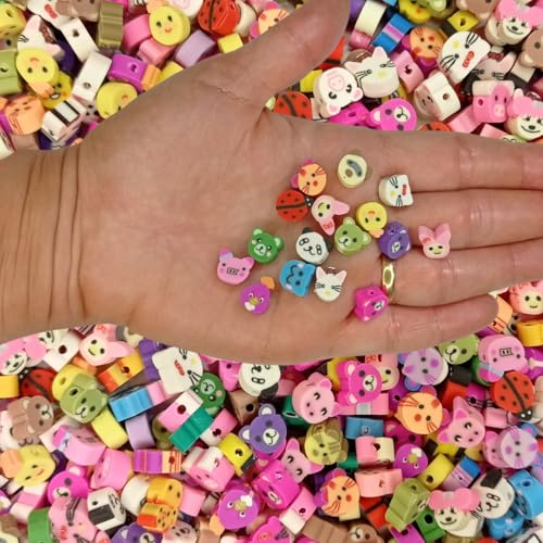 Kit 3 Modelos Miçangas 120 Pçs Coração Frutas Doces