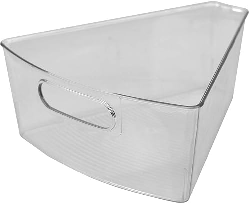 Miniatura 8 de Home Basics Contenedor organizador de almacenamiento Lazy Susan de plástico resistente con asa frontal recortada para armario de cocina, organizador