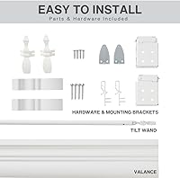 Vista 5 de Lotus & Windoware Sin Cables, Persiana de Madera Sintética de 2 Pulgadas, 34" de Ancho x 54" de Largo, Persianas para Ventanas, Persianas