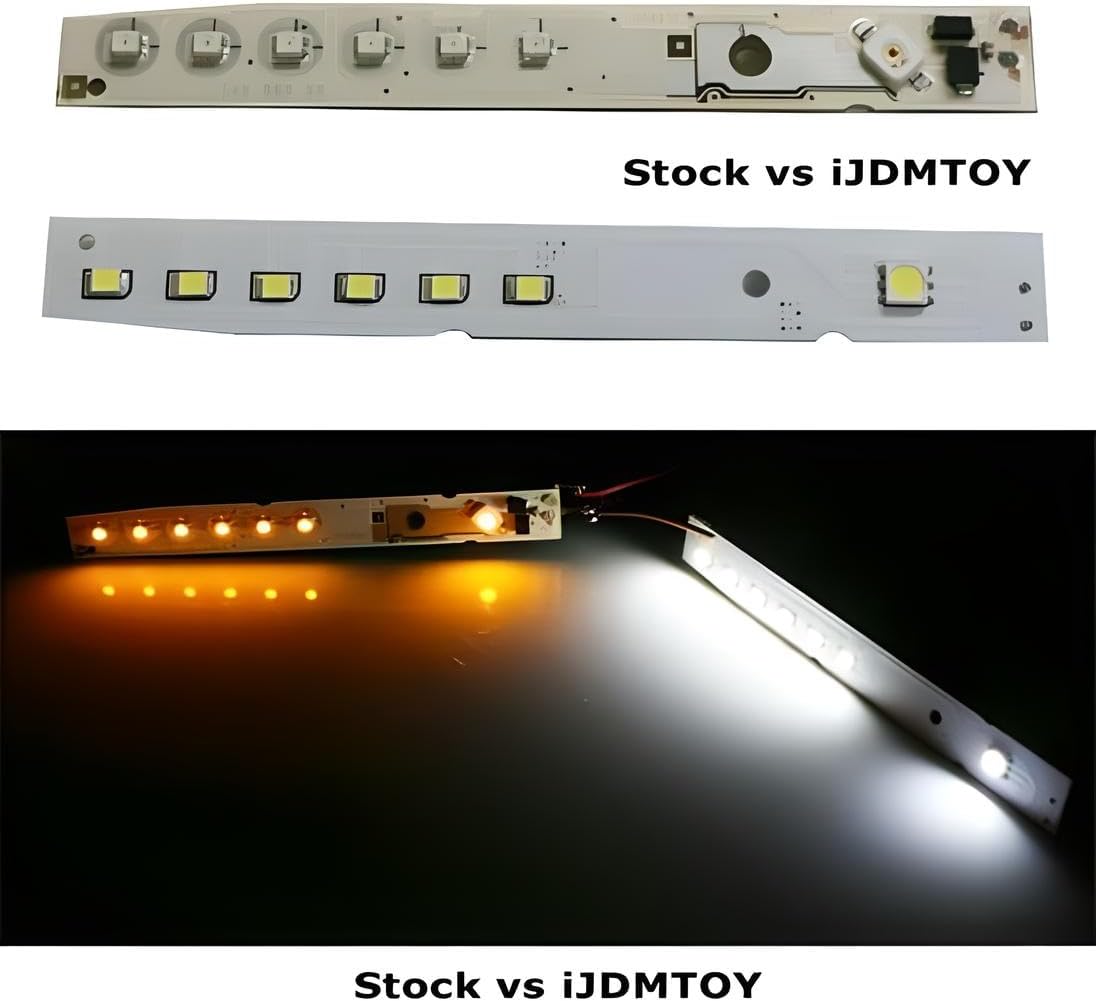 iJDMTOY Xenon Match Xenon White LED Eyelid Modules Compatible With 2008-2010 BMW E60 5 Series 528i 535i 550i M5 LCI