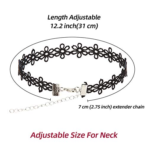 K&Q 56 PCS Choker Necklace Set - Classic Colorful Gothic & Cute Lace Velvet Collar Choker Necklaces for Women2