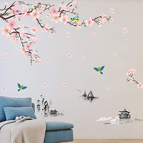 M ACHOOSE Flower Wall Decals Wall Stickers Peel and Stick Removable Decal Home Décor Stickers &Murals Wall Decor for Home Bedroom Living Room Wall Decaoration (95"×60”)