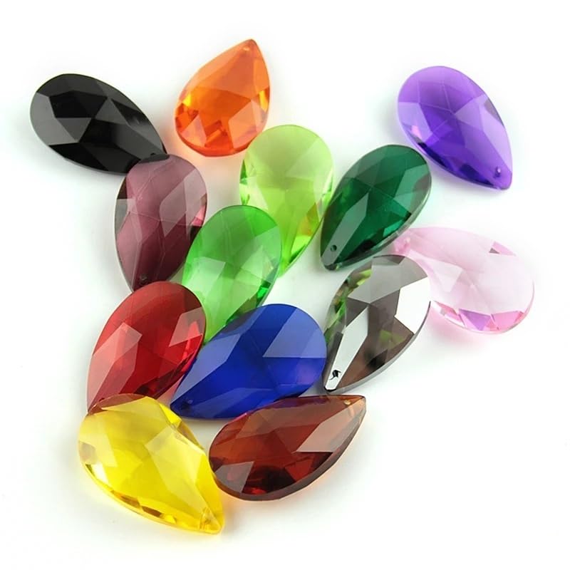 HotcoS 38mm/50mm/63mm/76mm Crystal Chandelier Teardrop Glass Trimming Pendant Glass Colorful Prism Hanging Drops Pendants (Color : Amber, Size : 50mm 10pcs), PtaTt6666