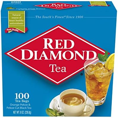 Red Diamond Iced Tea Bags, Single Serving Iced Tea or Hot Tea, Delicious and Freshly Brewed Taste, Special Premium Blend, 100 Single Serving Bags (12 Pack - 1200 Count)