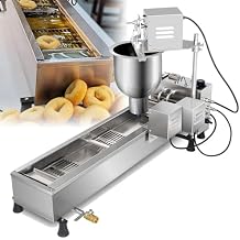 Donut Maker | Automatic Donut Machine | Stainless Steel, Single Row Auto Doughnut Maker, 7L Hopper Donut Maker with 3 Sizes Molds, Doughnut Fryer
