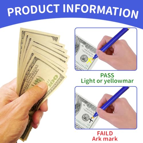 LQIOACU 4 Stück Geldscheinprüfer stift, Falschgeld prüfer stift, Stift geldscheinprüfer