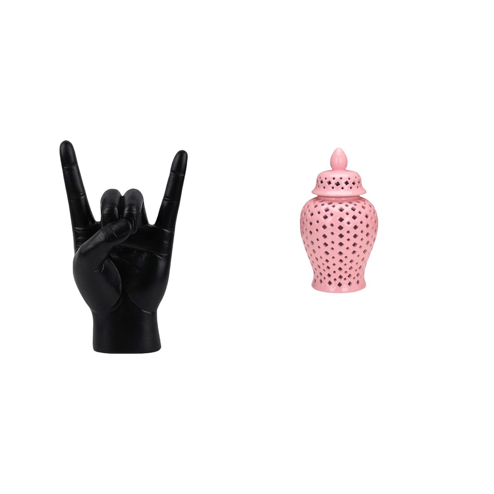 SECRET DESIRE Rock Gesture Ceramic Sculpture Hand Sign Porcelain Statue Creative Finger Vase Decorative Jar Ornament for Apartment Bedroom Restaurant Party Decor|Home D?©cor|Figurines-image-44