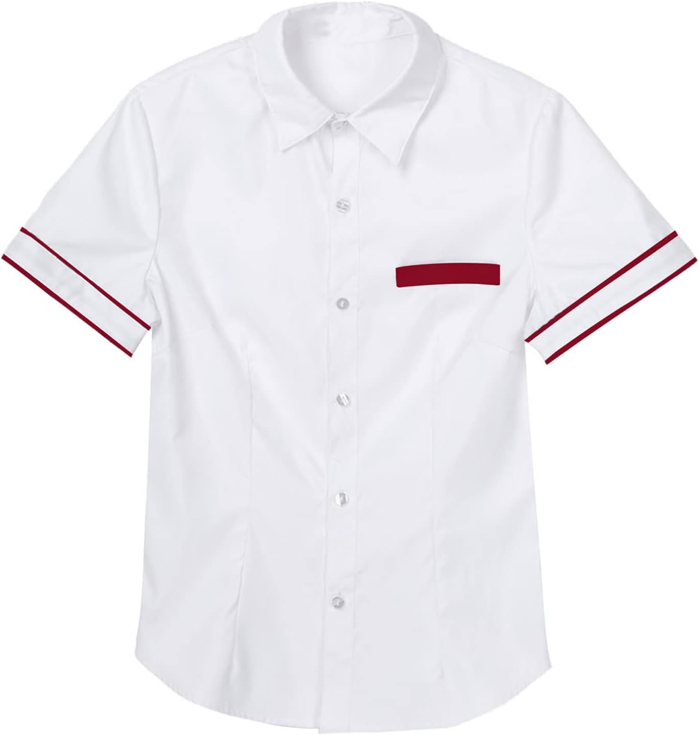 iiniim Women's School Girl Uniform Anime Turn Down Collar Suit Blouse Shirt School Uniform Tee Tops