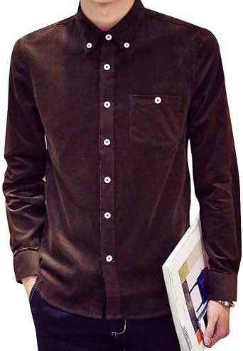 Mens Casual Shirt, Top, Button Down, Basic Color, Business, Long Sleeve