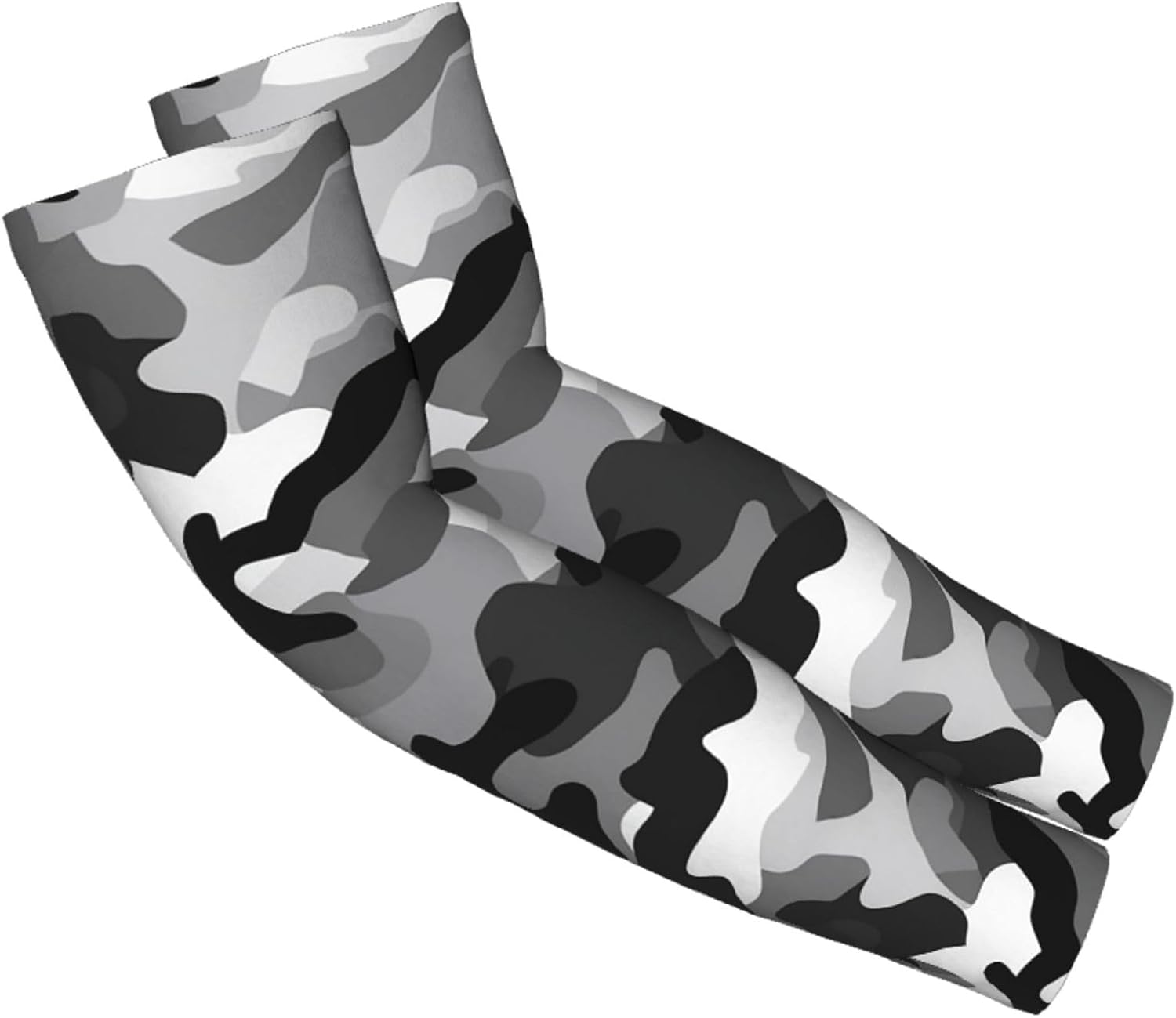 Cooling Arm Sleeves UPF 50+ UV Sun Protection Arm Covers, Straight Style | Black Grey White Camo Sports Arm Sleeves For Women Men, Seamless Compression Ice Silk Sleeves, Tattoo Cover