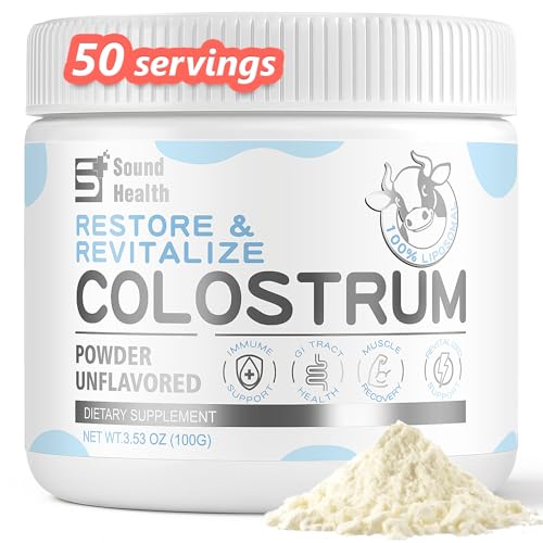Colostrum Supplement Powder for Humans - Organic Bovine Colostrum Supplement for Gut Health, Hair Growth, Beauty, and Immune Support - Unflavored (50 Servings)