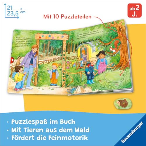 Mein großes Puzzle-Spielbuch: Wald - Kinderbuch ab 2 Jahren, mit 10 Puzzleteilen