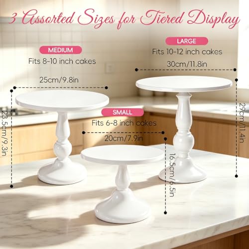 3 Pack Cake Stand Set, Metal Cupcake Stand Tiered Dessert Display Stand Serving Tray for Wedding Birthday Christmas Party Holiday Decor,Cupcake Display Stand Assorted Sizes Metal Dessert（White） by NIANDAIXIU - Used condition - Image 2