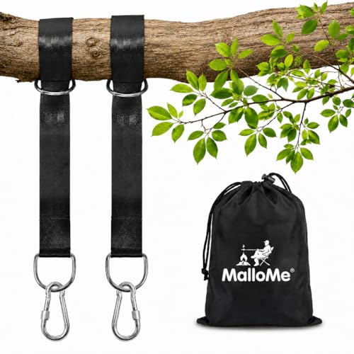 MalloMe Tree Swing Straps & Hammock Straps for Trees – Multi-Purpose Hanging Kit, Heavy Duty Adjustable Tree Strap for Hammocks, Swings & Outdoor Use, Safe for Branch or Between 2 Trees