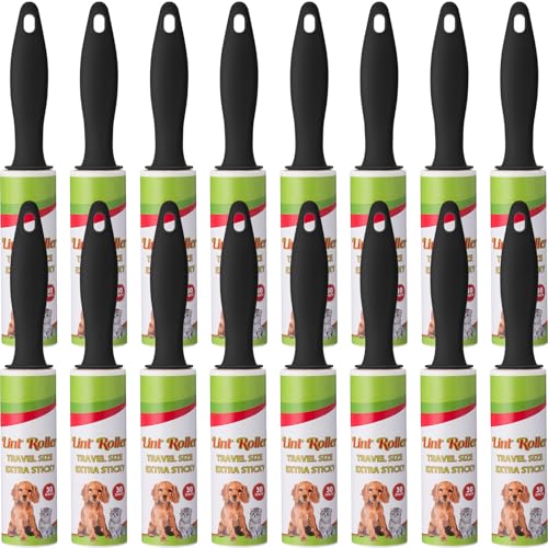Hushee 16 Pcs Mini Lint Roller for Travel Small Lint Removers Bulk for Pet Hair and Clothes Small...