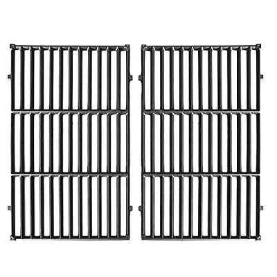 Hongso 7524 Cast Iron Cooking Grid Grates Replacement for Weber Genesis E/S, 300 Series Gas Grill 7528, (19.5" x 13"), 2-Pack, PCG524