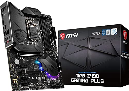 MSI MPG Z490 Gaming Plus Gaming Motherboard (ATX, 10th Gen Intel Core, LGA 1200 Socket, DDR4, CF, Dual M.2 Slots, USB 3.2 Gen 2, 2.5G LAN, DP/HDMI, Mystic Light RGB) (Renewed)