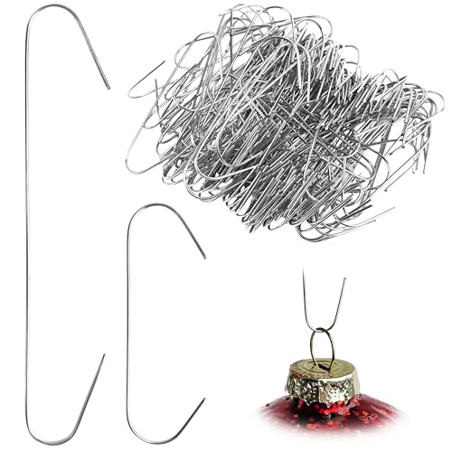 300x Weihnachtskugeln aufhänger - Schnellaufhänger (150x groß/150x klein) - Kugelaufhänger für Christbaumkugeln - Kugelhalter für Weihnachtsbaum Doppelhaken Deko-Anhänger - Silberne Haken