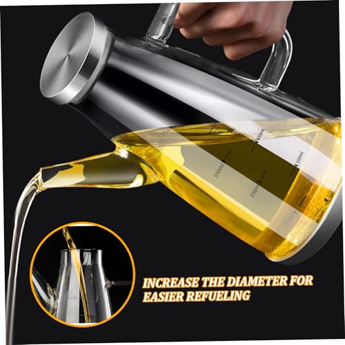 Botella dispensadora de aceite elegante de vidrio transparente con base de corcho 8