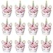 TAKUZA Einhorn Tortendeko, Einhorn Cupcake Toppers, Einhorn Geburtstagsdeko, Muffin Deko, Kuchen Deko,Cupcake Deko, Cupcake Wrappers für Geburtstagsfeier Hochzeiten Dessert Kuchen Dekorationen(12 Set)
