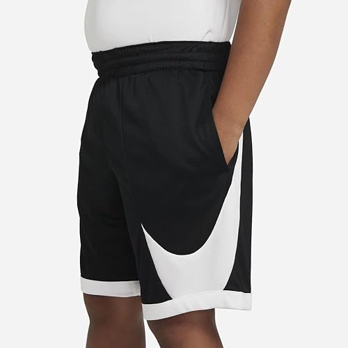 Miniatura 4 de Nike Dri-FIT BlackWhite DM8186-010 Big Kid Boys Basketball Shorts