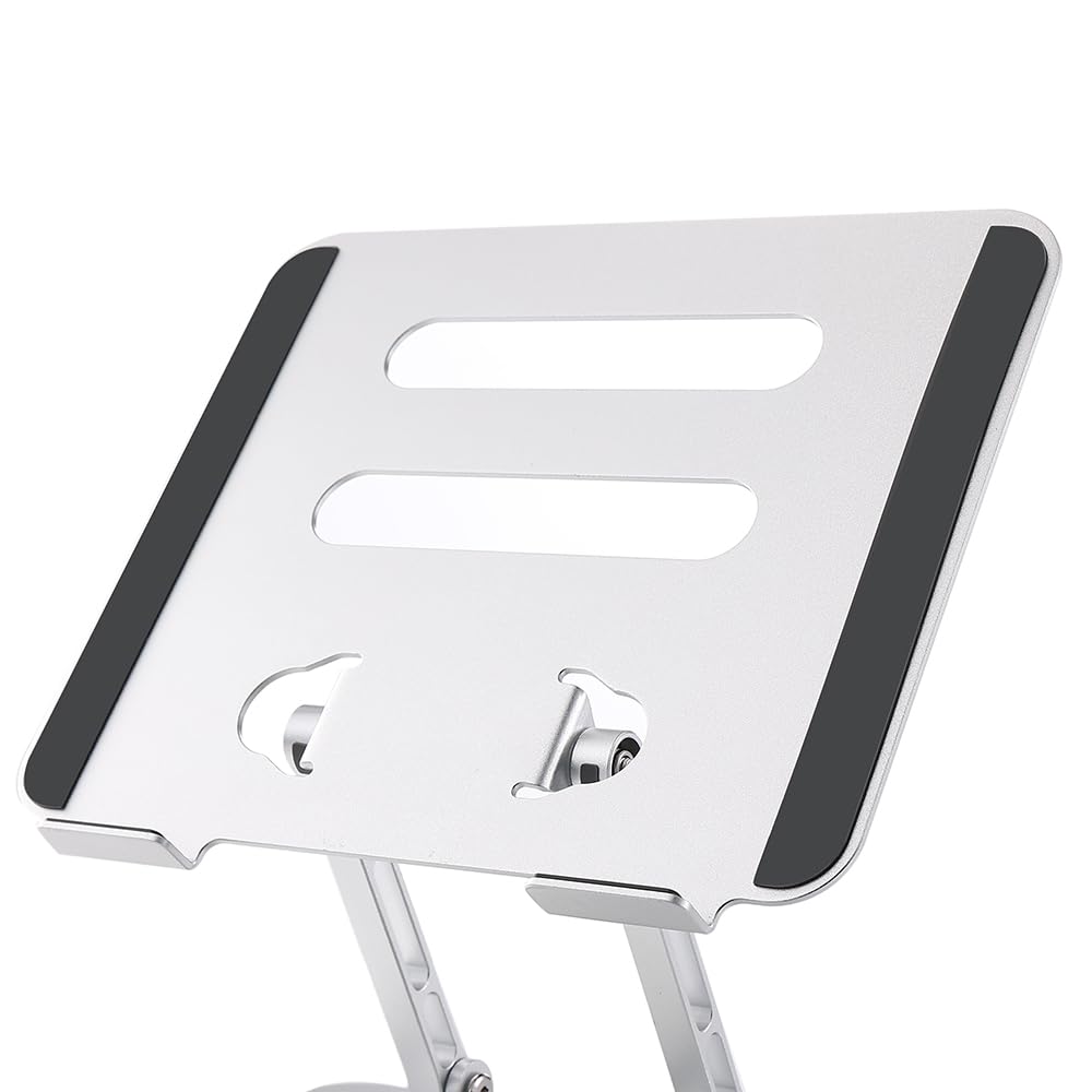 UPERFECT 7-22 Pollici Supporto Portatile Regolabile con Base Girevole 360° Rialzo Ergonomico per Scrivania Alluminio Resistente per Monitor Laptop Tablet
