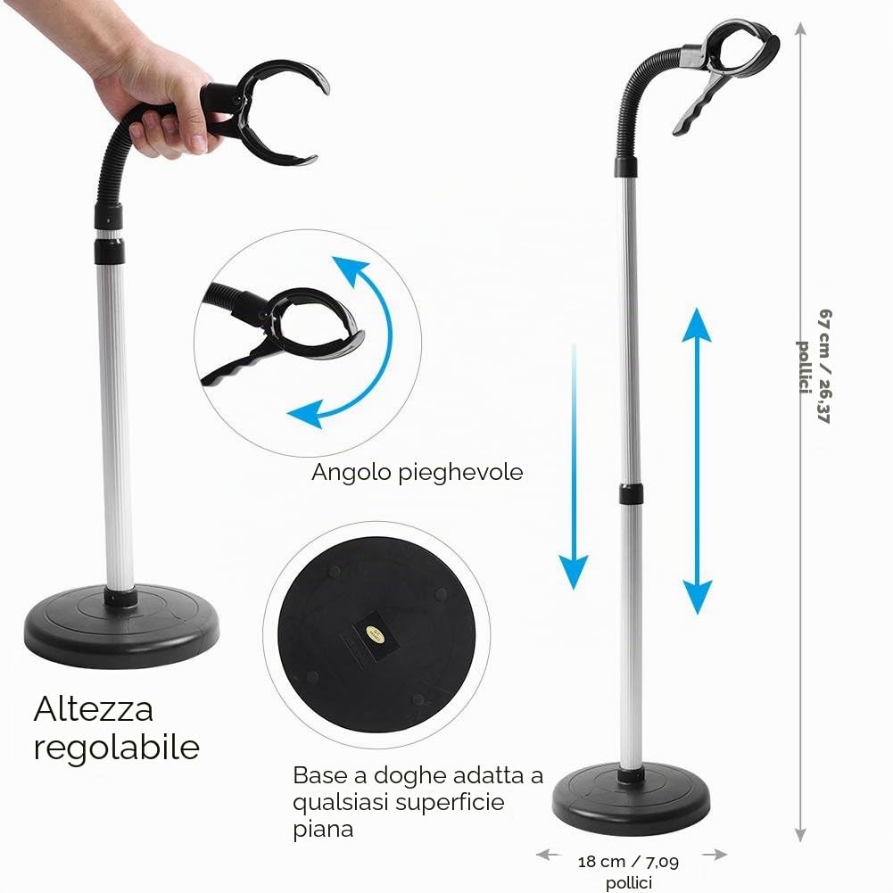 Wakects Porta Asciugacapelli, Supporto per Asciugacapelli in Acciaio Inossidabile, Asciugacapelli Stand regolabile in altezza, Supporto per Styling dei Capelli per le Donne e Gli Animali Domestici