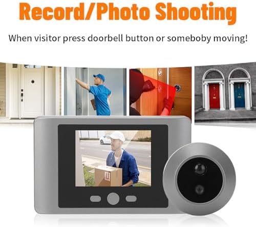 2.8 Inch Digital Door Viewer Video Doorbell Peephole Camera Night Vision PIR Motion Detection for Apartment Front Door Security