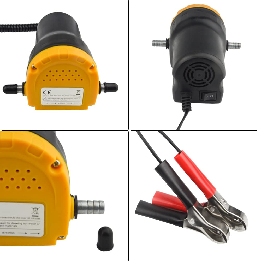 WMYCONGCONG Extracteur de pompe de vidange 12 V 60 W Extracteur de fluide Pompe de transfert d'huile moteur diesel pour Voiture Bateau Moto Quad RV ATV et autres véhicules