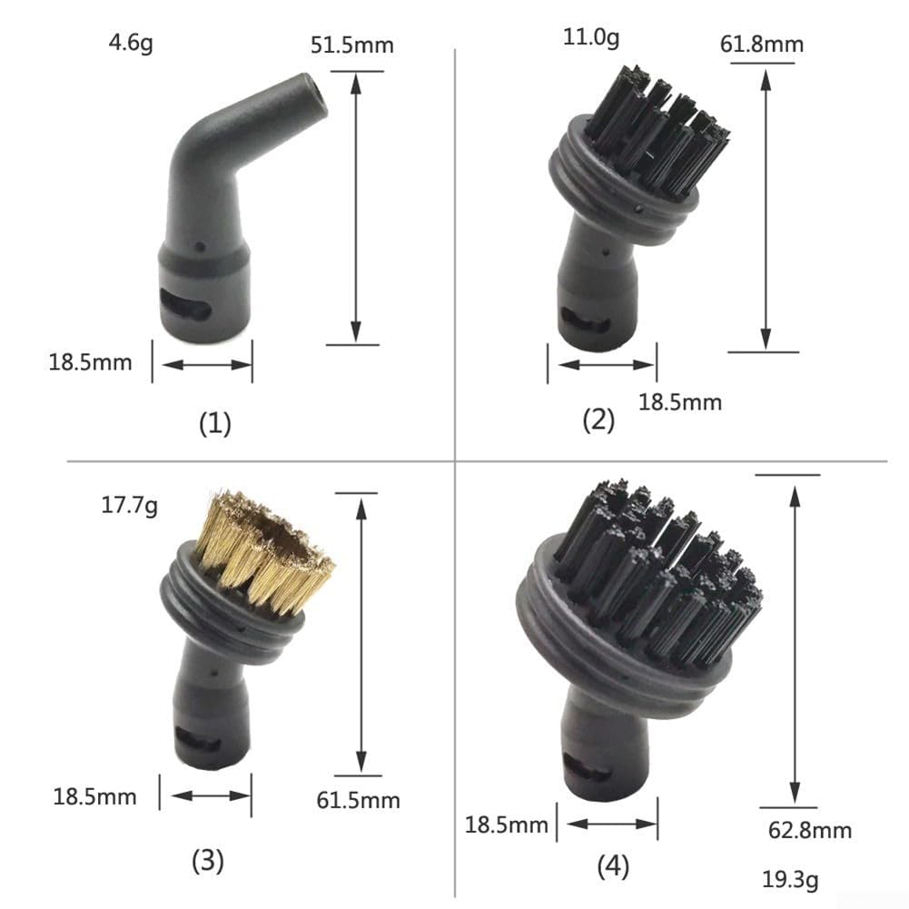 Kitfort KT-1000-03 Juego de 4 cepillos de boquilla de limpieza a vapor accesorios