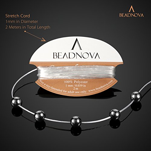 Image of BEADNOVA 6mm Natural Hematite Gemstone Round Loose Beads for Jewelry Making (62-64pcs)