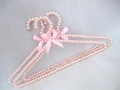 10 Pack Pearl Beads Metal Elegant Clothes Hangers Standard Hangers (Pink) #TOP1