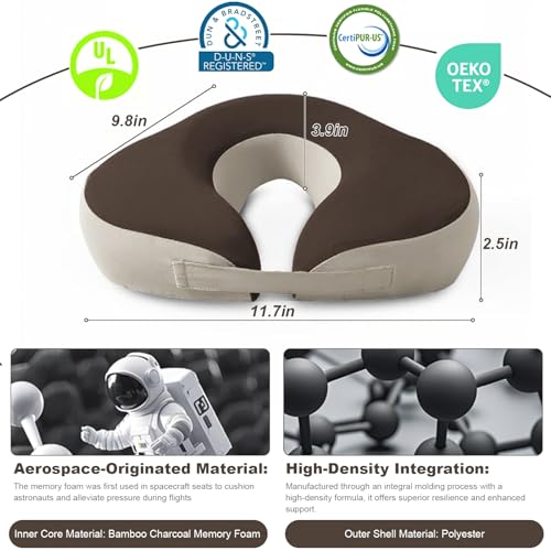 DINVES Face Down Pillow for Massage & Relaxation, Ice Silk Cooling Prone Pillow with Eye Mask, Breathable Vent Design, Convertible Travel Neck Pillow for Sleeping on Plane,Post-Eye Surgery Support - Thumbnail 2