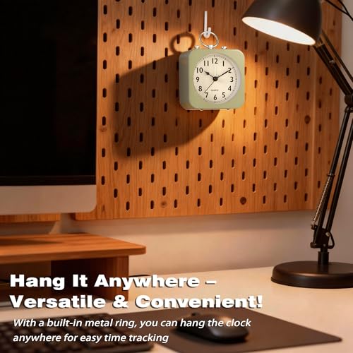 Image of AYRELY Small Metal Alarm Clock, Desk and Table Clock for Travel