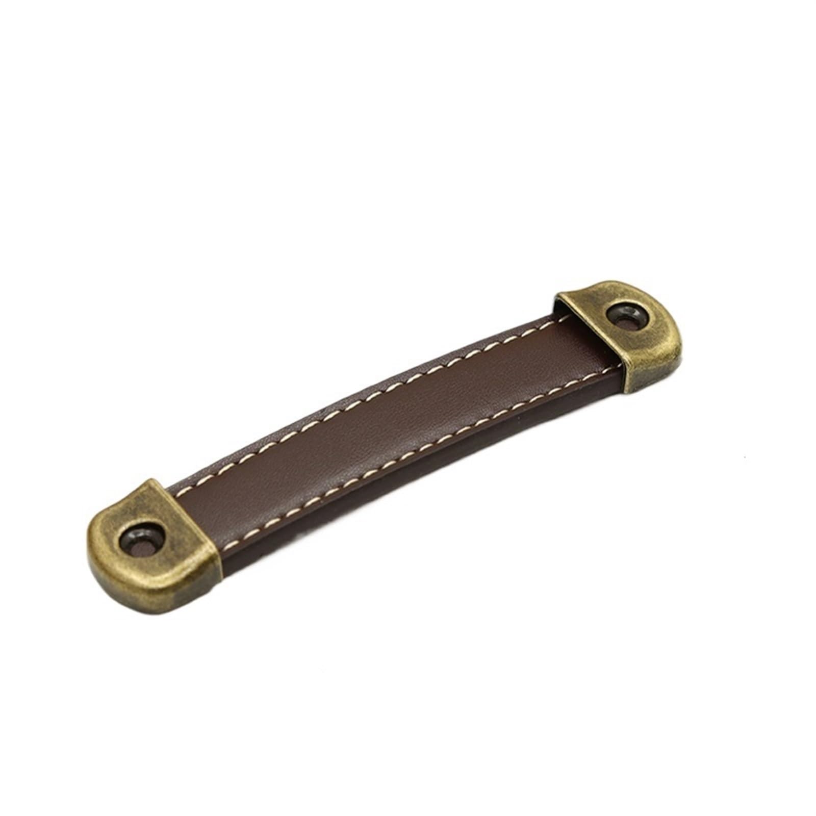 CQAHDSEVF Leather Drawer Pulls, Leather Drawer Knobs Multicolor Brass 96-160mm(Brown,96mm)
