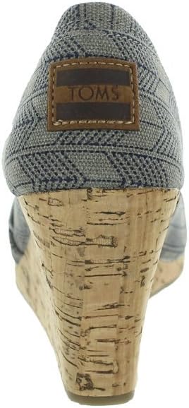 TOMS Women's Wedge Grey Canvas Casual Shoe 8.5 Women US