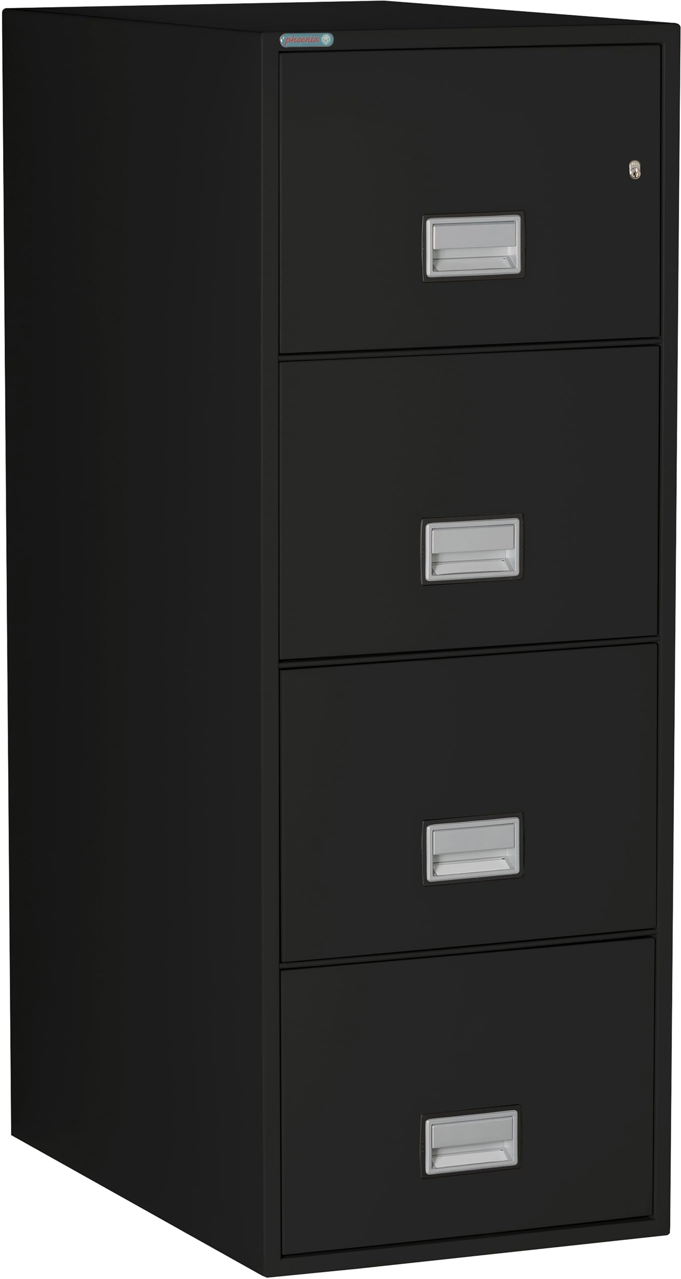 Phoenix Safe 31 inch 4-Drawer Vertical Fireproof File Cabinet – Legal and Letter Size Filing – Key Lock – Water Resistant Seal – Fire and Impact Rated