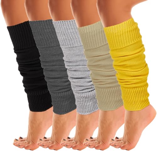 Image of Mysocks Leg Warmers Extra Soft Stylish Fancy Winter 80s Party Dance Neon Long Legwarmers for Women Girls Ladies