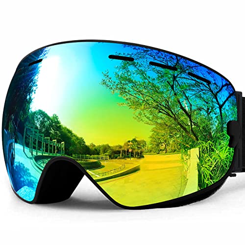 Sposune Ski Goggles Over Glasses - Snow/Snowboard Goggle For Men, Women & Youth - Uv400 Anti-Fog Snowmobile Goggles #TOP14