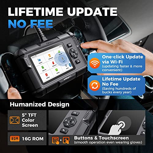 TOPDON AD500 OBD2 Scanner Car Code Reader Scan Tool, Engine ABS SRS Transmission Diagnostics Tool, Oil/Throttle/SAS/TPMS/BMS/EPB Reset Car Scanner, Free Upgrade for DIY