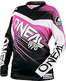 O'NEAL | Motocross-Shirt Langarm | MTB MX Mountainbike | Gepolsterter Ellbogenschutz, Atmungsaktiv, V-Ausschnitt | Element Jersey RACEWEAR Women | Damen | Schwarz Pink | Größe L