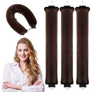 JIEYAO 3 stuks hitteloze haarkrulspelden, nachtelijke uitblaasstangen, hoofdband, schuimhaarrollen voor alle haartypes, flexibele staven met haak, geen warmtekrullen voor lang haar, haarstylingtools