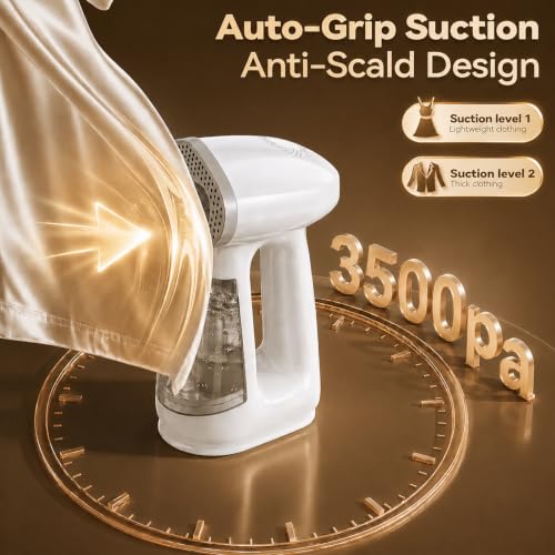 QaqOee Vacuum Steamer for Clothes, Handheld Garment Steamer, 3500Pa Suction — view 2